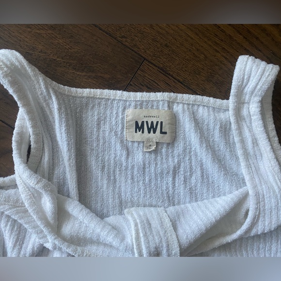 Madewell Ribbed Crop Tops tan XS white S - Picture 7 of 10